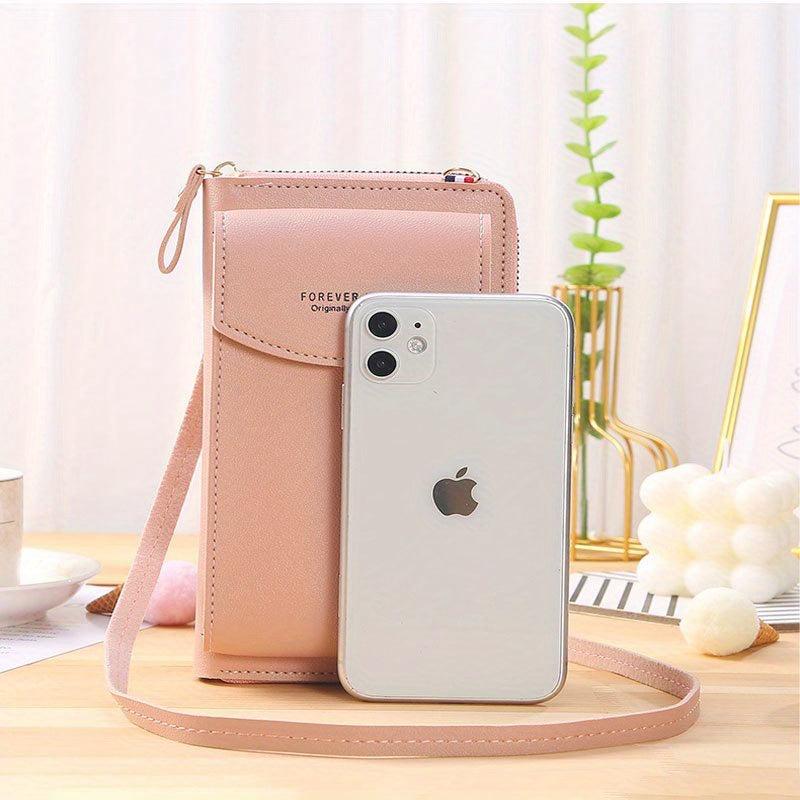 Men's Leather Zipper Wallet Clutch Bag Phone Card Holder Coin Purse