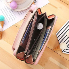 Men's Leather Zipper Wallet Clutch Bag Phone Card Holder Coin Purse