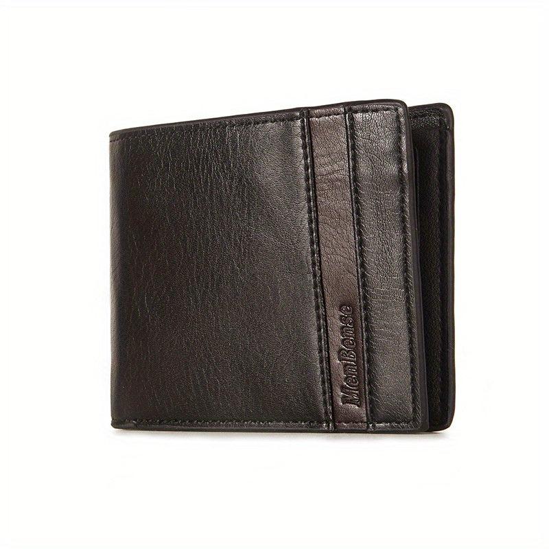Men's Leather Short Wallet With Money Clip