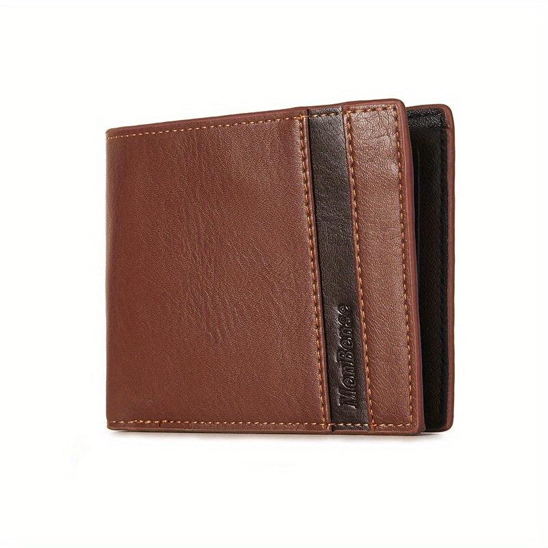 Men's Leather Short Wallet With Money Clip