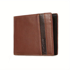 Men's Leather Short Wallet With Money Clip