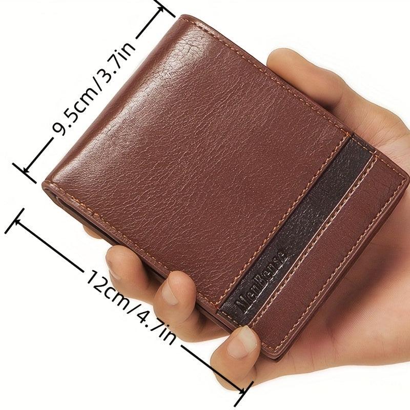 Men's Leather Short Wallet With Money Clip