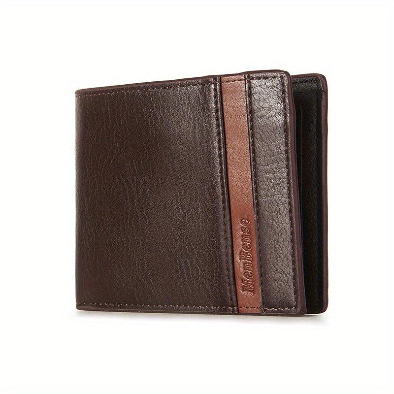 Men's Leather Short Wallet With Money Clip