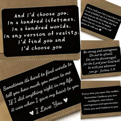 Engraved I Love You Wallet Metal Card Insert for Groom