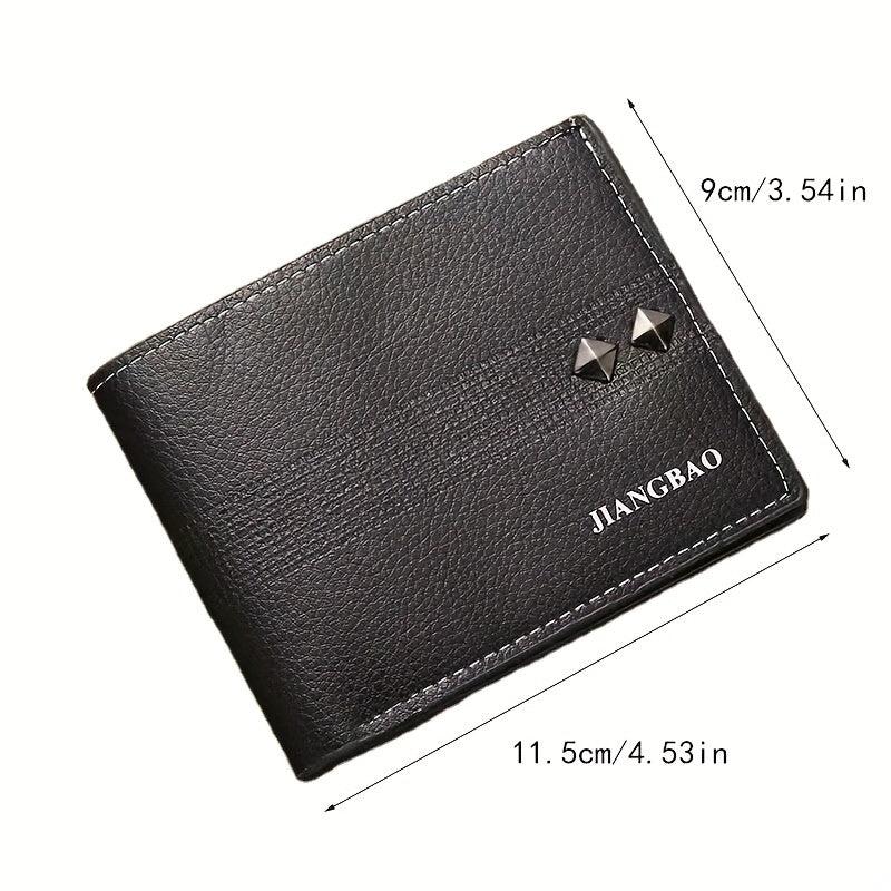 Men's Short Money Clip Lychee Pattern Leather Clip