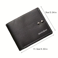 Men's Short Money Clip Lychee Pattern Leather Clip
