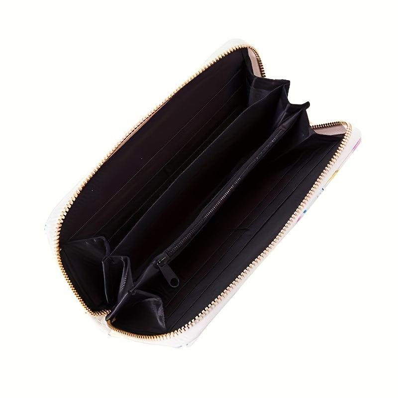 Skull Zipper Wallet Leather Handbag Large Capacity Clutch Bag