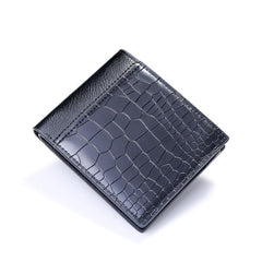 Men's Crocodile Pattern Short Wallet Multifunctional PU Leather