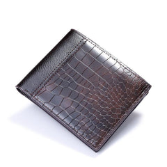 Men's Crocodile Pattern Short Wallet Multifunctional PU Leather