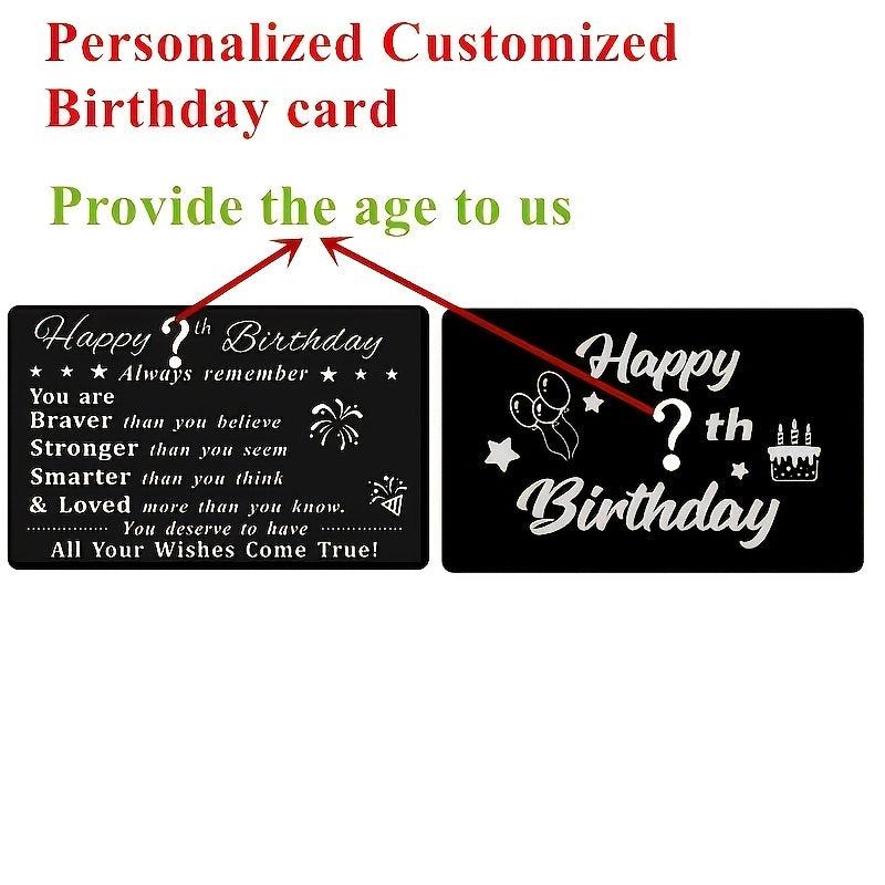 Personalized Customized Wallet Insert Card Metal Card Birthday Gift