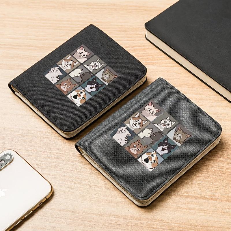 Japanese Cat Pattern Men's Short Wallet Canvas Oxford Cloth Ultra thin Wallet