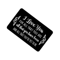 Engraved I Love You Wallet Card Wallet Insert - Anniversary Gift
