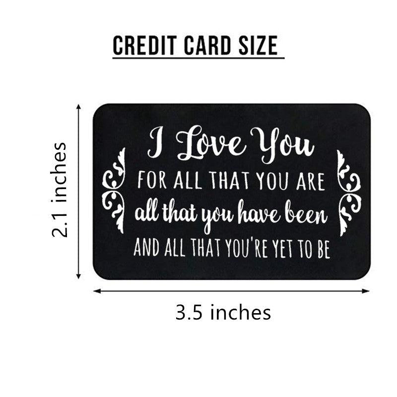 Engraved I Love You Wallet Card Wallet Insert - Anniversary Gift