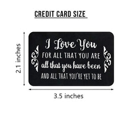 Engraved I Love You Wallet Card Wallet Insert - Anniversary Gift