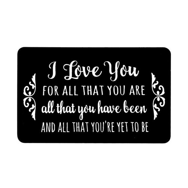 Engraved I Love You Wallet Card Wallet Insert - Anniversary Gift