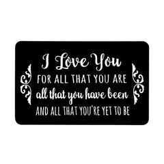 Engraved I Love You Wallet Card Wallet Insert - Anniversary Gift