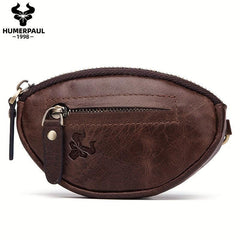 HUMERPAUL Men's Leather Car Key Bag Coin Purse Chain
