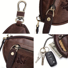 HUMERPAUL Men's Leather Car Key Bag Coin Purse Chain