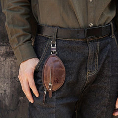 HUMERPAUL Men's Leather Car Key Bag Coin Purse Chain