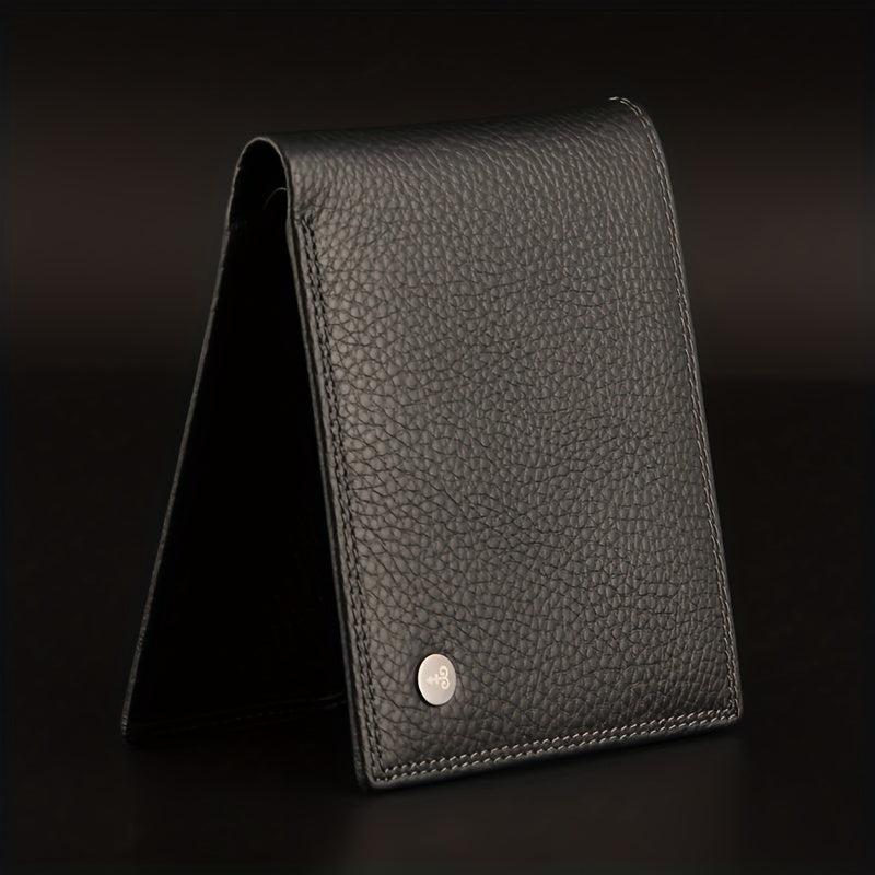 Men's Leather Short Wallet Card Slots Purse Large Capacity Great Gift