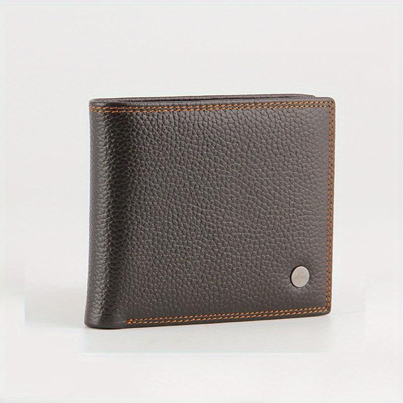 Men's Leather Short Wallet Card Slots Purse Large Capacity Great Gift