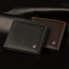 Men's Leather Short Wallet Card Slots Purse Large Capacity Great Gift
