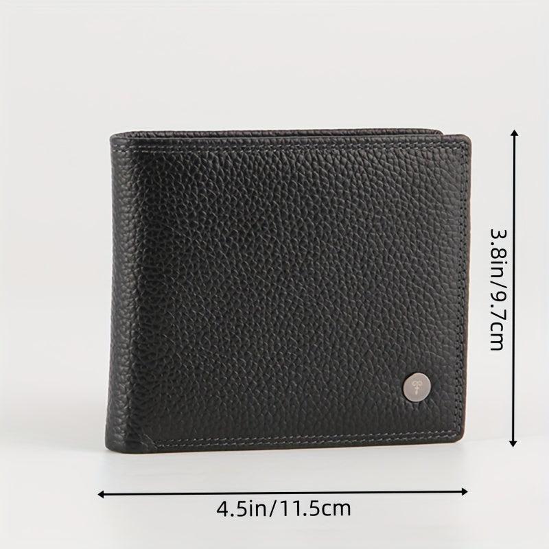Men's Leather Short Wallet Card Slots Purse Large Capacity Great Gift