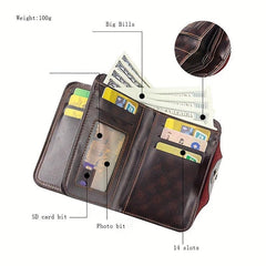 Men's Business PU Leather Wallet Large Capacity Card Holder