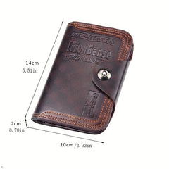 Men's Business PU Leather Wallet Large Capacity Card Holder