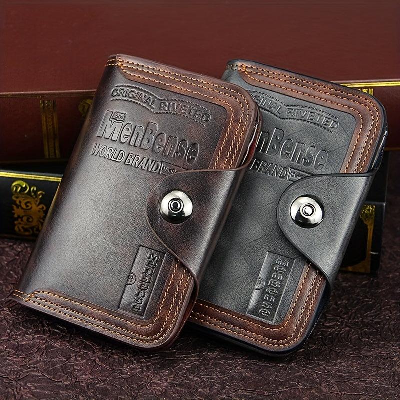 Men's Business PU Leather Wallet Large Capacity Card Holder