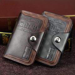 Men's Business PU Leather Wallet Large Capacity Card Holder