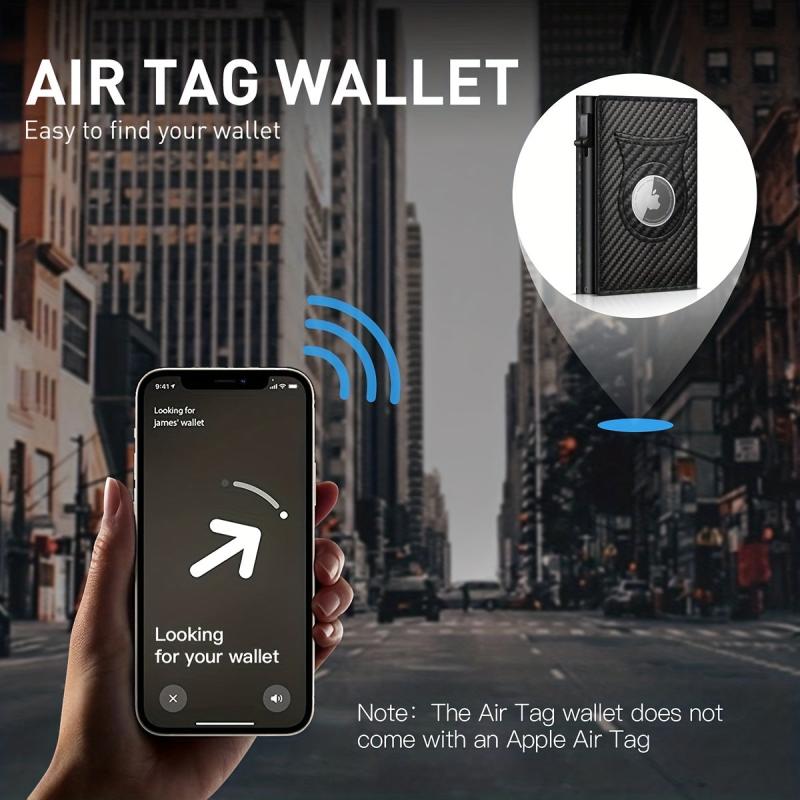 Men's Leather Wallet RFID Tri fold Anti theft Money Clip