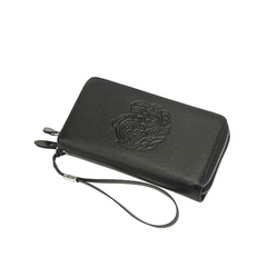 Men's Double Layer Zipper Handbag Large Capacity Long Wallet Clutch Bag