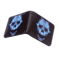 Halloween Skull Short Wallet Leather Card Holder Horror Night Wallet