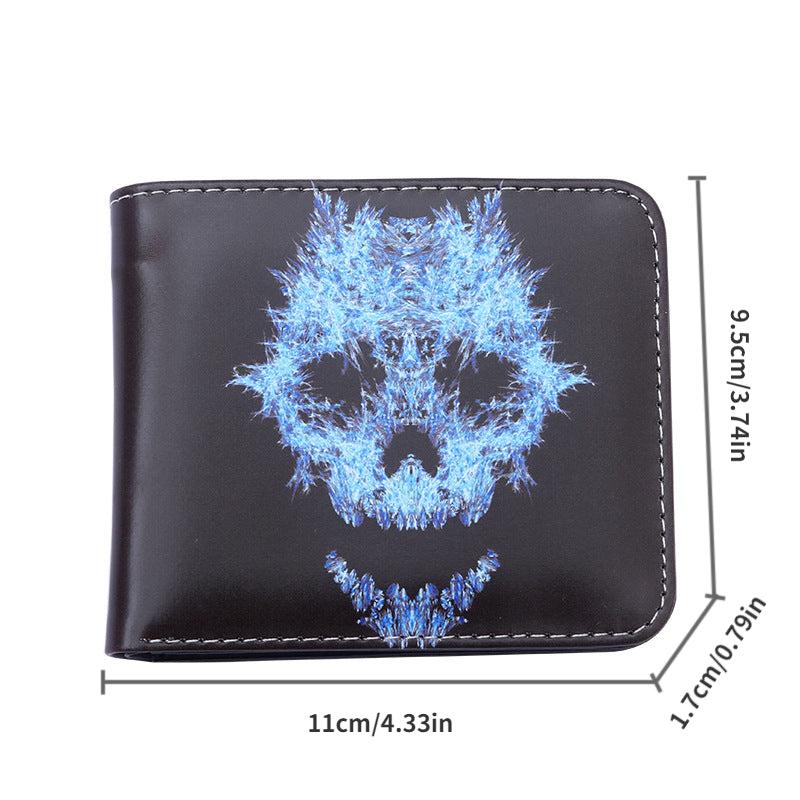 Halloween Skull Short Wallet Leather Card Holder Horror Night Wallet