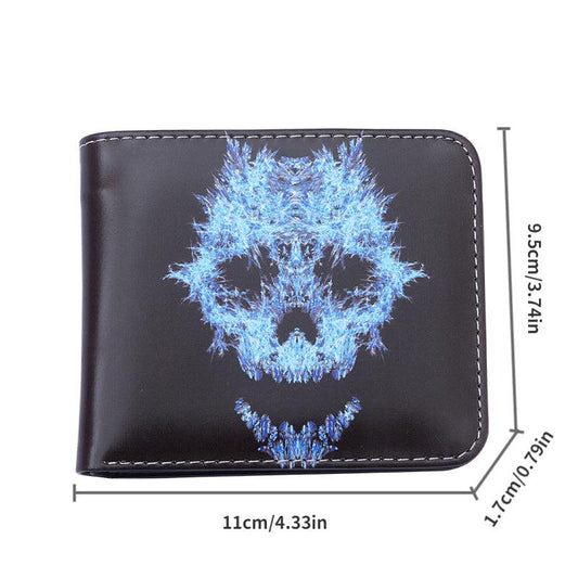Halloween Skull Short Wallet Leather Card Holder Horror Night Wallet