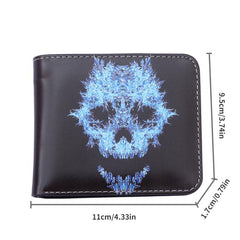 Halloween Skull Short Wallet Leather Card Holder Horror Night Wallet