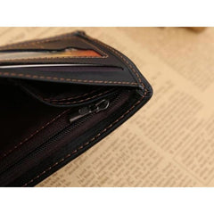 Men's Leather Short Wallet Money Clip Card Holder Purse