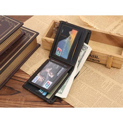 Men's Leather Short Wallet Money Clip Card Holder Purse