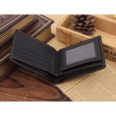 Men's Leather Short Wallet Money Clip Card Holder Purse