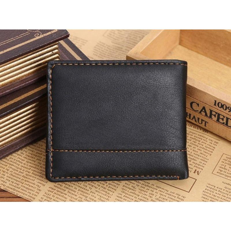 Men's Leather Short Wallet Money Clip Card Holder Purse