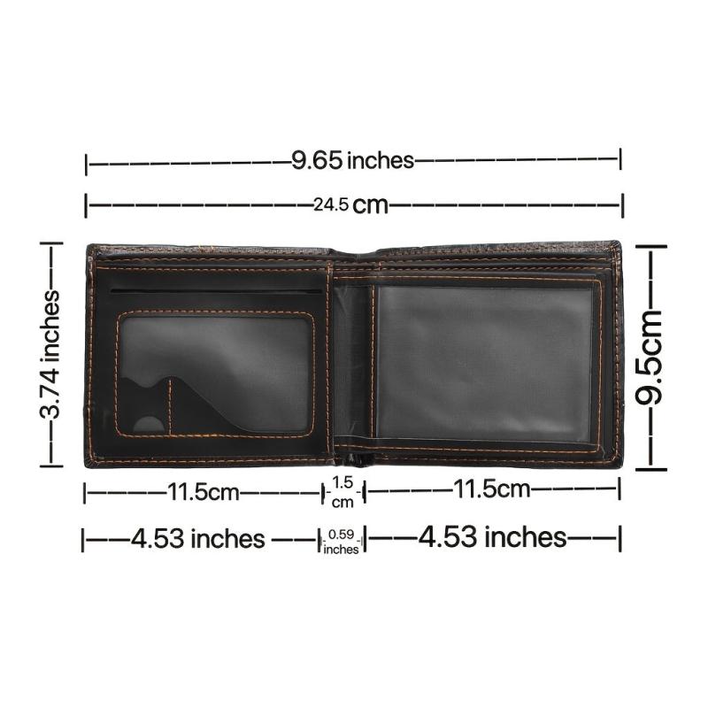 Men's Leather Short Wallet Money Clip Card Holder Purse