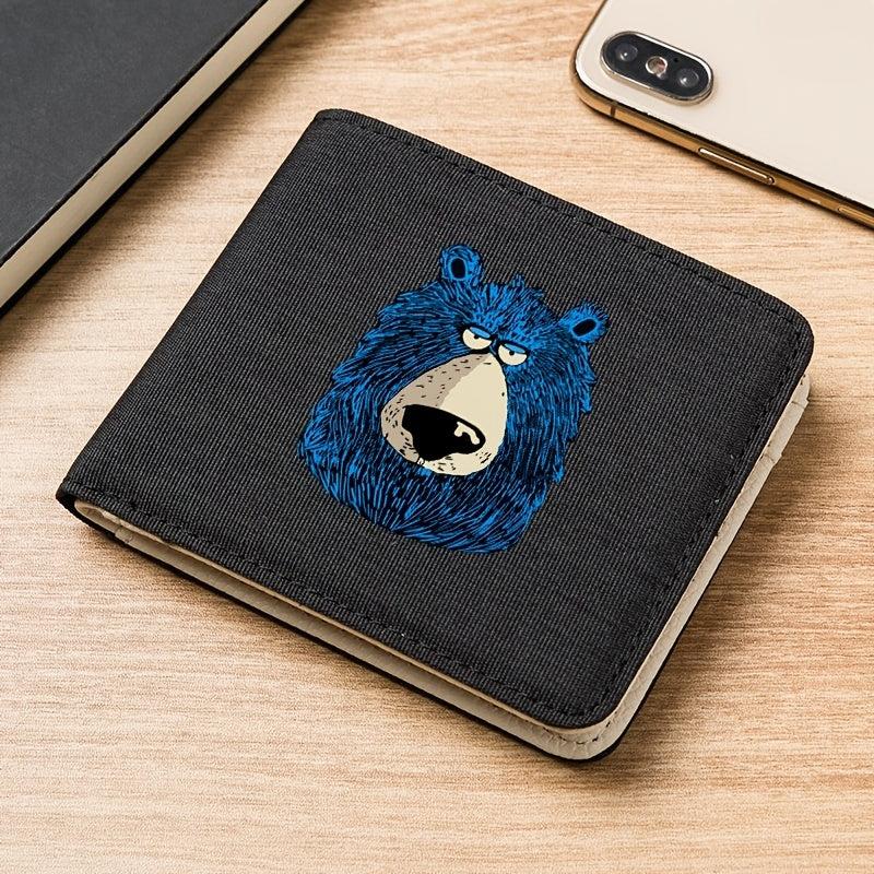Canvas Wallet Bear Pattern Student Short Zipper Coin Wallet
