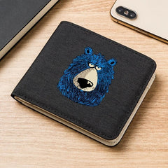 Canvas Wallet Bear Pattern Student Short Zipper Coin Wallet