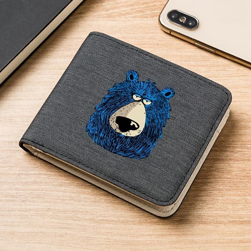 Canvas Wallet Bear Pattern Student Short Zipper Coin Wallet