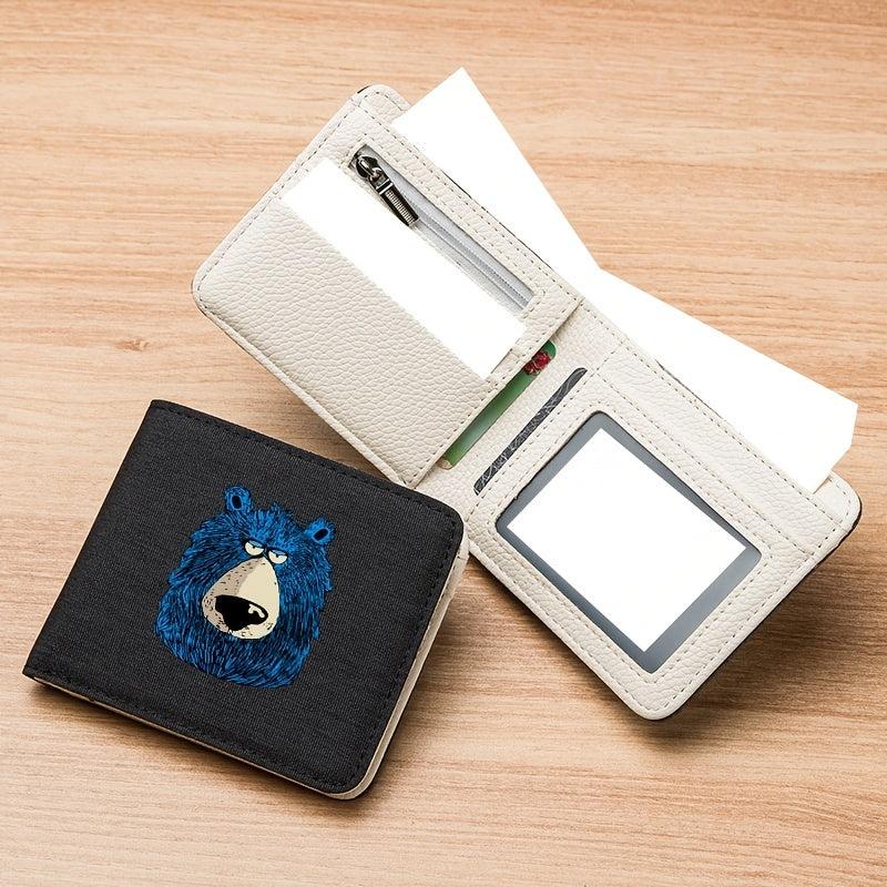 Canvas Wallet Bear Pattern Student Short Zipper Coin Wallet