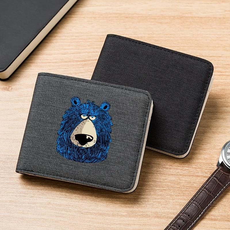Canvas Wallet Bear Pattern Student Short Zipper Coin Wallet