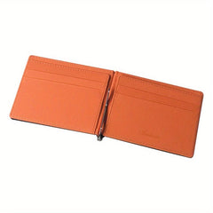 Men's Portable Money Clip Card Holder Bifold Case