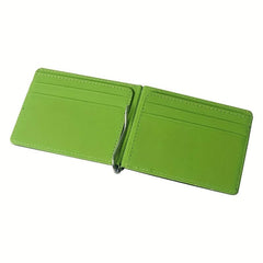 Men's Portable Money Clip Card Holder Bifold Case