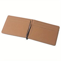 Men's Portable Money Clip Card Holder Bifold Case